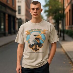 Vintage 1999 Camp Maumee BSA T-Shirt Jerzees L Hoosier Trails Eagle‎